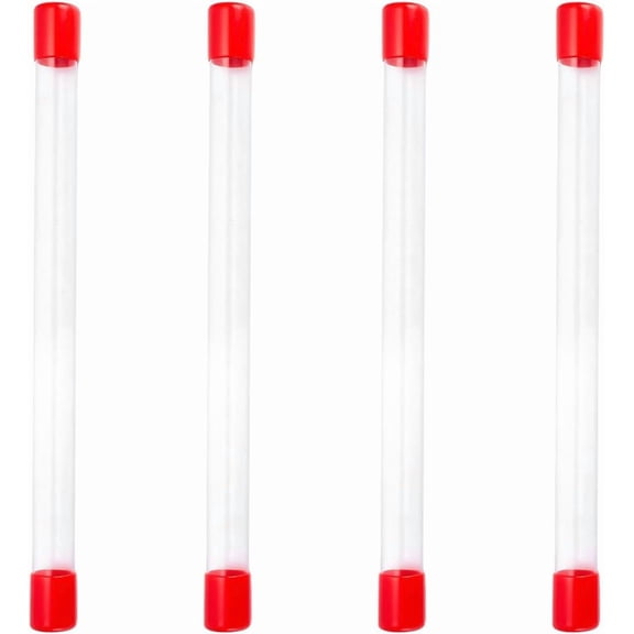 4Pcs Clear Storage Tube 21x300mm Length Clear Round Plastic Tubing Transparent Rigid Storage Tubing with Lid Rubber Caps Water tube