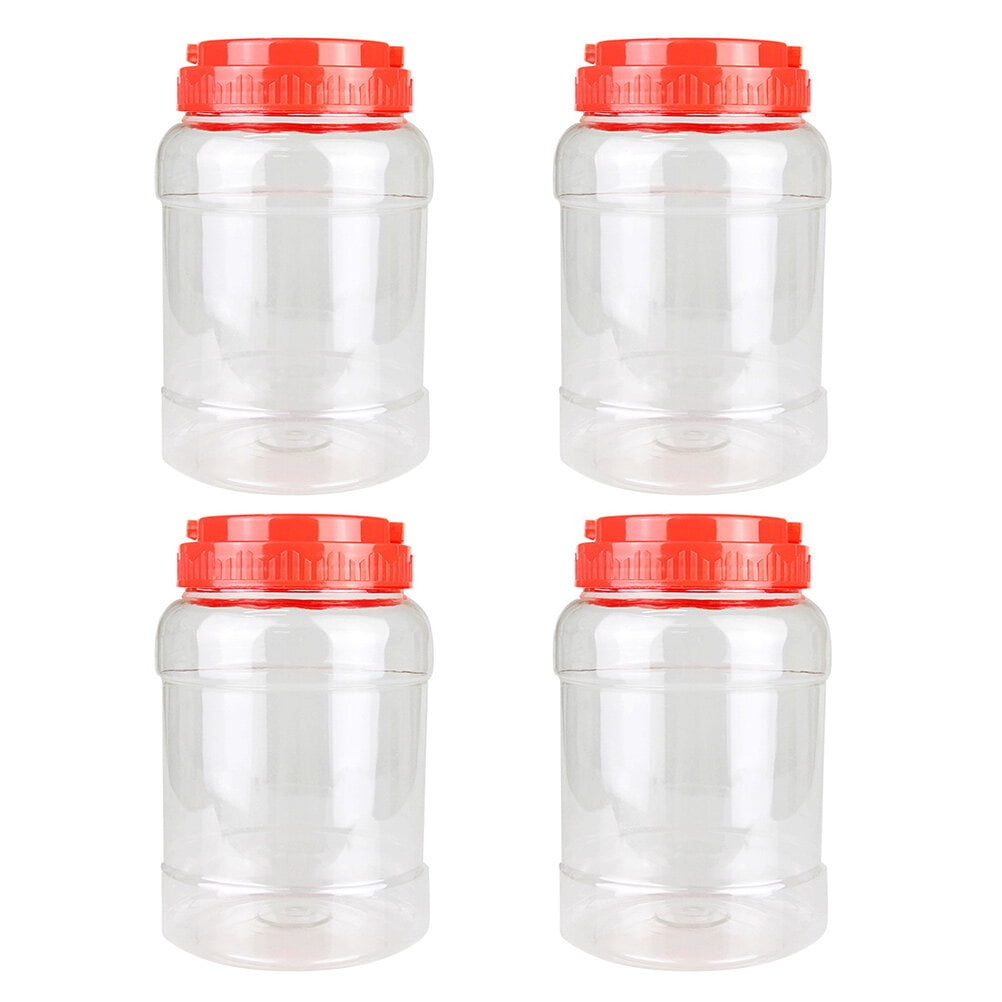 4Pcs Clear Tea Sealed Containers Home Plastic Storage Jars Food Cans ...