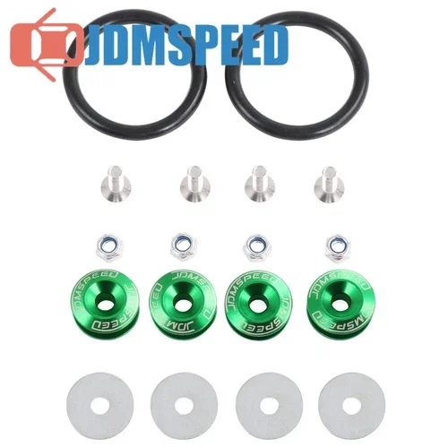 4Pcs Cnc Fastener Quick Release Car Bumper Fender Trunk Hatch Lid Green Kit