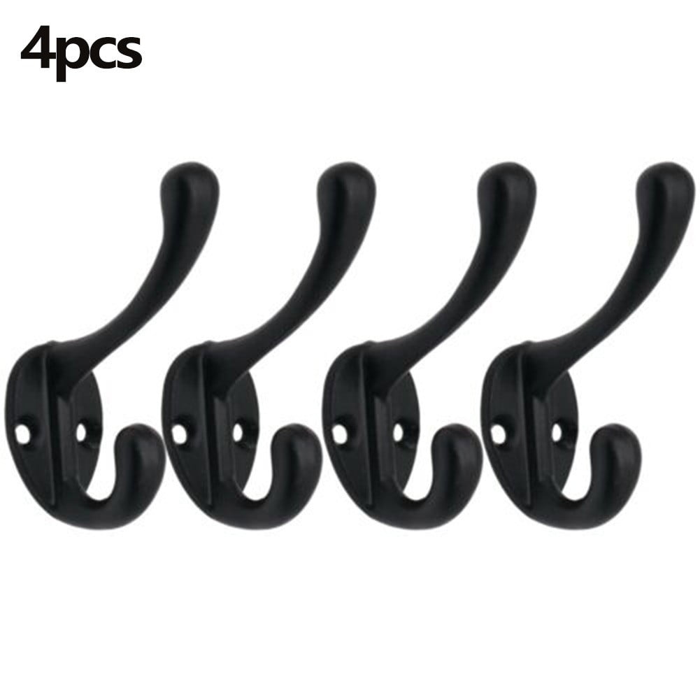 4Pcs Coat Hooks Wall Mounted, Black Wall Hooks for Mudroom, Hat Rack ...