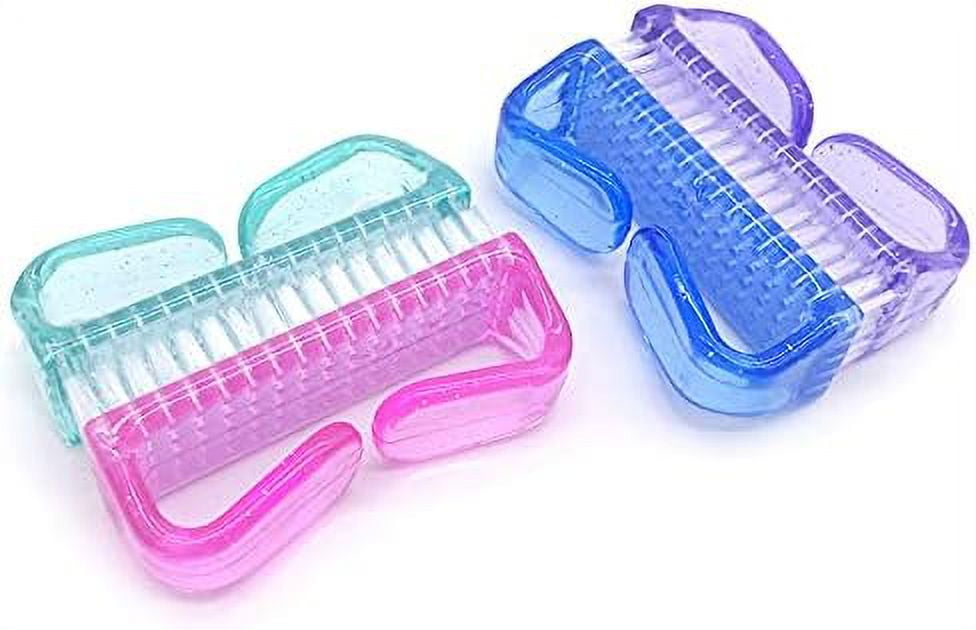 4Pcs Colorful Handle Nail Brush, 8cm Cleaning Scrubbing Brushes Plastic
