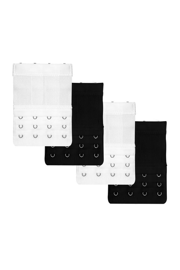 4Pcs Colorful Women's Bra Extenders 3 Rows x 4 Hook, Soft and Comfortable Bra Strap Extension