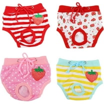 4Pcs Comfortable Cotton Pet Safety Pants for Dogs and Cats Sanitary Menstruation Diapers for Pets Washable Dog Diapers and Pet Physiological Pants