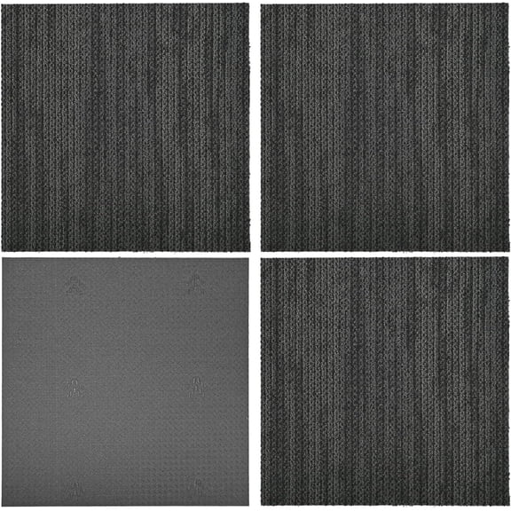 4Pcs Commercial Carpet Tiles, Heavy Duty Carpet Floor Tiles with Non-slip Backing, 0.31" Thickened Carpet Squares for Living Room Bedroom Office Hotel Garage