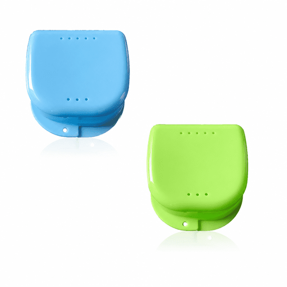 4Pcs Compact Denture Containers – Mini Size for Travel & Daily Use