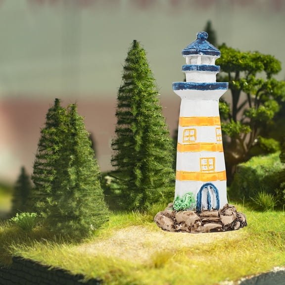 4Pcs Compact Lightweight Resin Lighthouse Figurines for Garden and Desktop Display