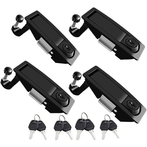 4Pcs Compression Latch Lock Trigger Latch Lock Compression Latches Flush Mount Zinc Alloy Adjustable Lever Hand Operated Black