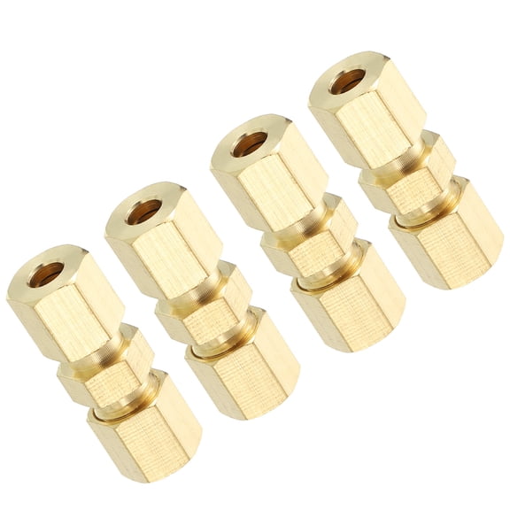 4Pcs Compression Tube Pipe Fittings, 3/16" Compression Union Connector Adapter
