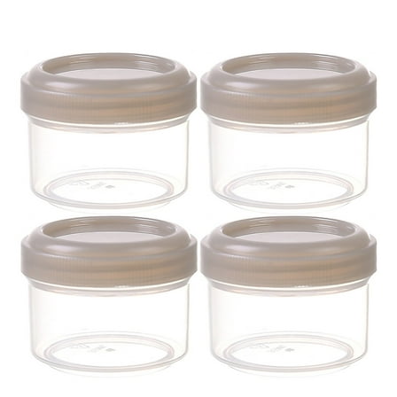4Pcs Condiment Containers with Lids, Mini Salad Dressing Container To Go, Small Sauce Cups for Lunch Box, Reusable Leakproof Bento Dip Containers for Lunches Dinner, Round Shaped(Grey,1.8x1.6x1.4")