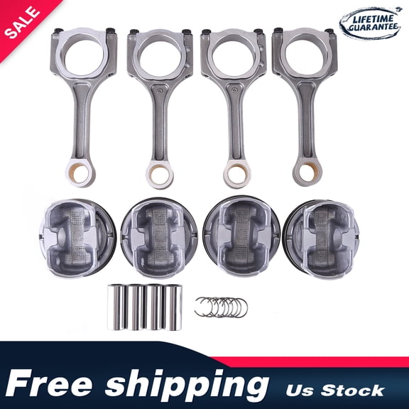 Zcargel 4Pcs Connecting Rod Piston For 2011-2019 for Hyundai Sonata for Kia Sorento Optima 2.4L US