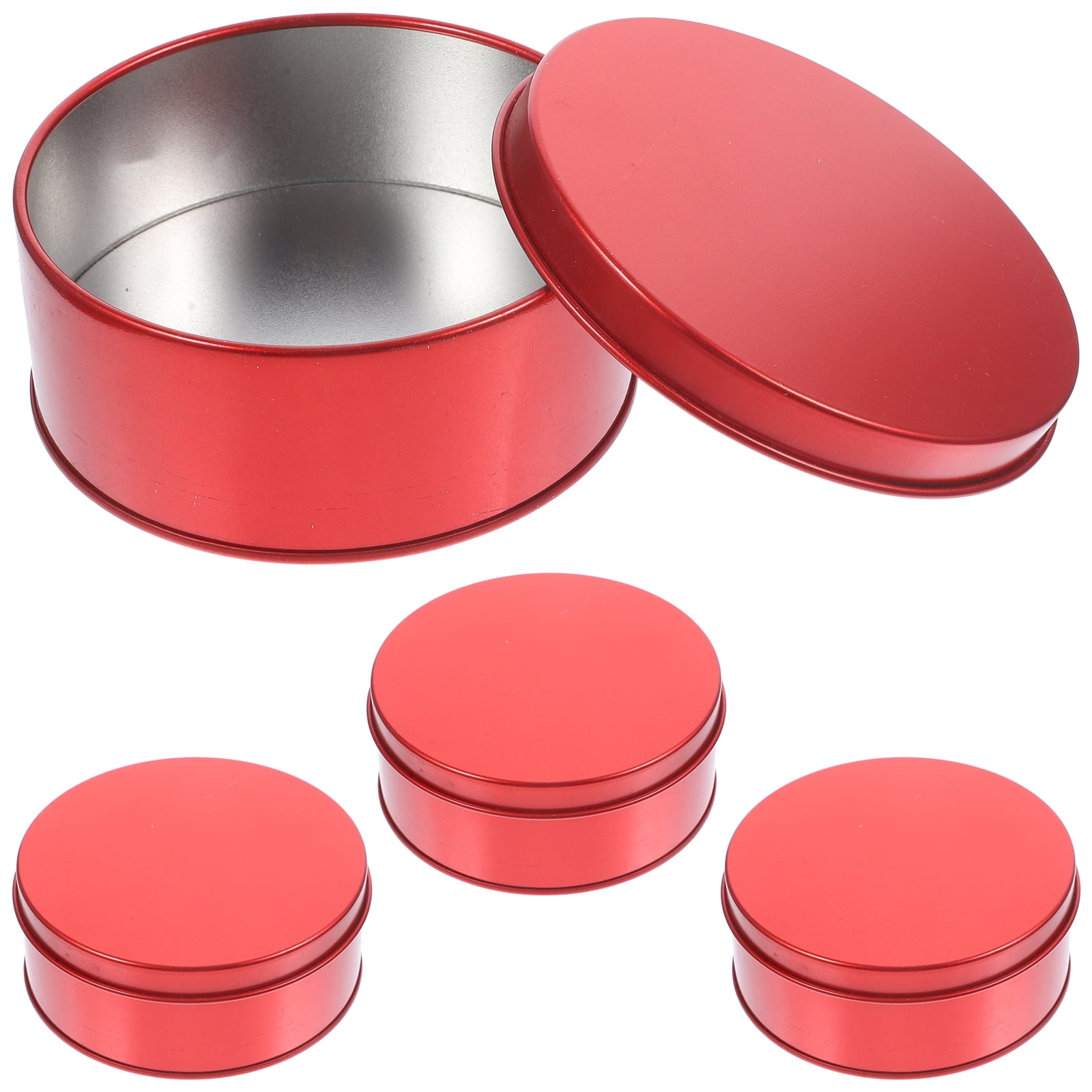 4Pcs Cookie Tins with Lids Round Cookie Tins Candy Boxes Party Cookie