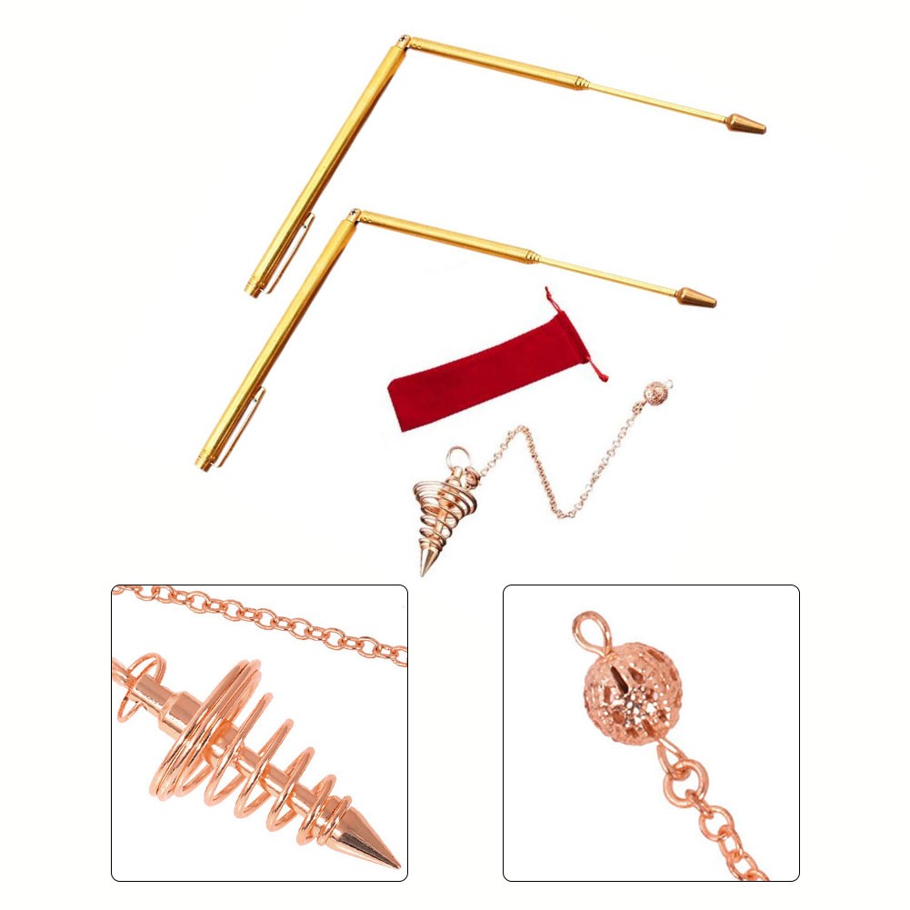 4Pcs Copper Dowsing Rod,Dowsing Rods Durable Brass Tools Water Detector