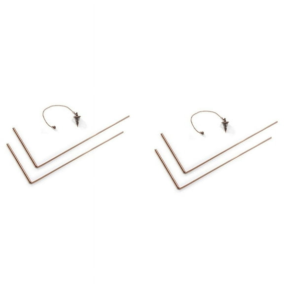 4Pcs Copper Dowsing Rods Spiritual Divining Rods Flexible Copper Rod Dowsing Spirit Rods with Pendulum Pendant