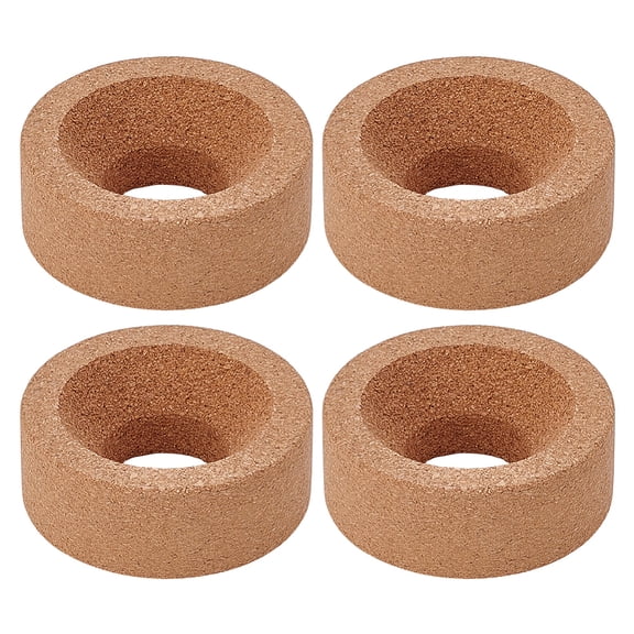 4Pcs Cork Round Bottom Flask Holder Lab Flask Support Cork Stand BurlyWood 80x30mm Inner Diameter: 59mm Hole: 31mm