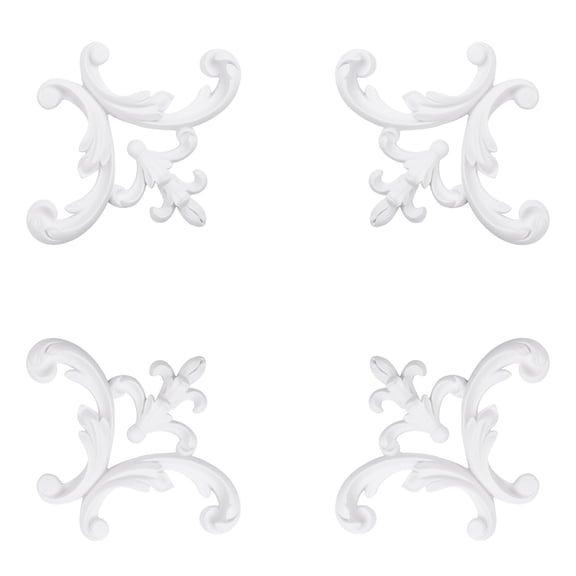 4Pcs Corner Wall Molding French Style Wainscoting Panels Flora Moulding Corner Panel Wall Molding Kit for Cabinet Picture Frames Decor(Style 2)