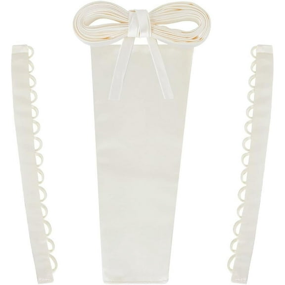 4Pcs Corset Back Kit White Cloth Satin Lace Up Panel Extender Zipper Replacement Adjustable Ribbon Ties Wedding Dress Corsets for Prom Formal Dress DIY Crafts Accessories
