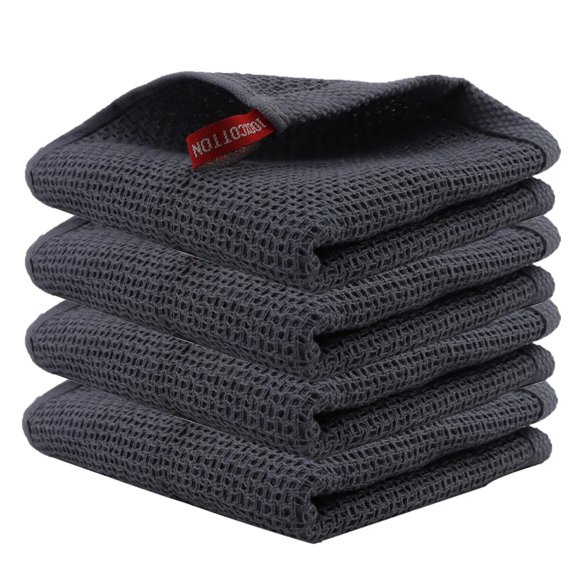 4Pcs Cotton Kitchen Towels, Thickened Ultra Soft Magic Cleaning Cloths, Highly Absorbent Dish Wipe Rags for Kitchen Cleaning