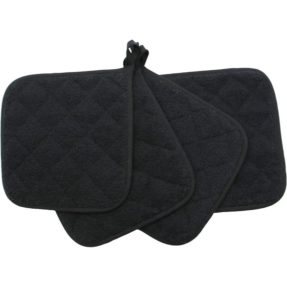 4Pcs Cotton Pot Holders Cotton Made Machine Washable Heat Resistant Everyday Kitchen Basic Terry Pot Holder, Hot Pads, Trivet for Cooking and Baking , 7X7inch