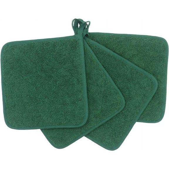 4Pcs Cotton Pot Holders Cotton Made Machine Washable Heat Resistant Everyday Kitchen Basic Terry Pot Holder, Hot Pads, Trivet for Cooking and Baking , 7X7inch