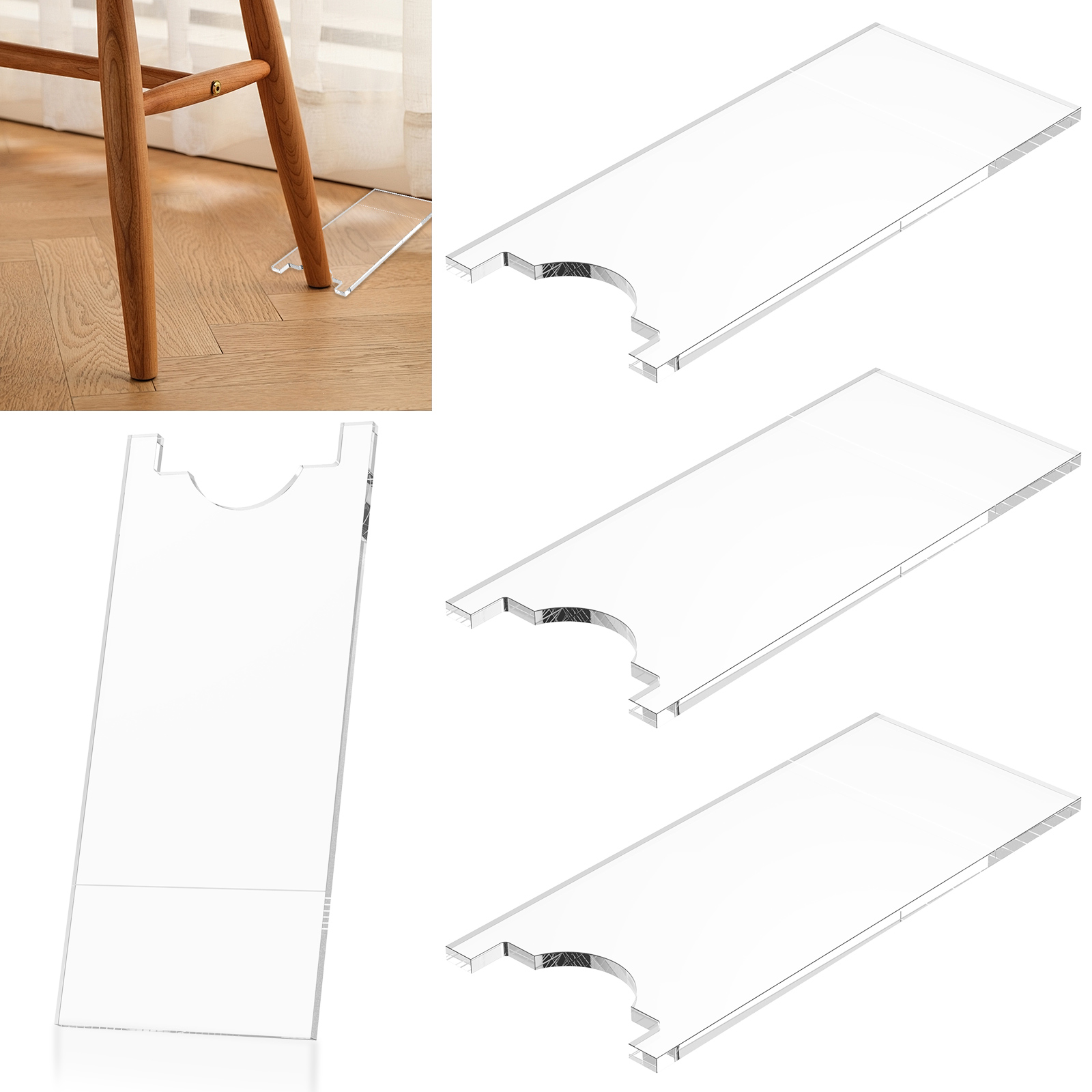 4Pcs Couch Wall Spacer Acrylic Transparent Anti Slip Couch and Bed Stopper Home Security Accessory Reduce Fire Risk from Heater Keep Space for Outlet