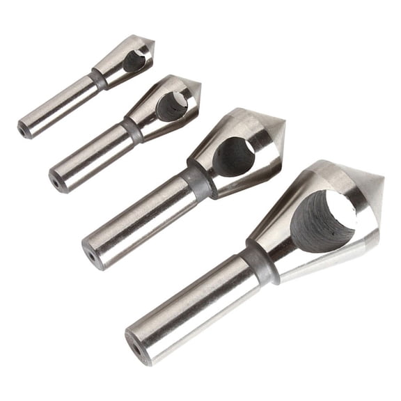 4Pcs Countersink Drill Bit Deburring Chamfer Hole Cutter High-Speed Steel Inclined Hole Deburring Chamfering Cutter Power Tools Fangkenuo