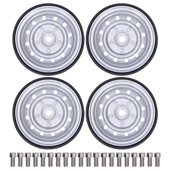 4Pcs Crawler Beadlock Wheel Hubs 12 Holes Metal Wheel Hub Replacement for 4/SCX10Silver