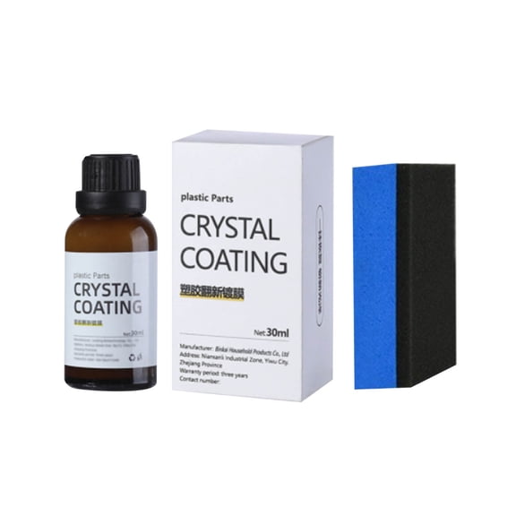 4Pcs Crystal Coating for Car, Plastic Parts Crystal Coating, Easy to Use Car Refresher,Long Duration Refurbishing Agent with Sponge Patio Decorations Outdoor