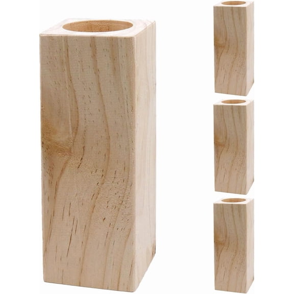 4Pcs Cuboid Wood Bed Risers Furniture for Sofa Chair Table