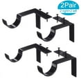 thumbnail image 1 of 4Pcs Curtain Rod Brackets Set Double Curtain Rod Holders Easy No Drilling Tap Right into Window Frame for Rods Window Bedroom Decoration- Adjustable Curtain Rod Brackets, 1 of 7