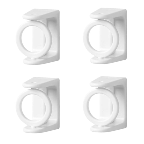 4Pcs Curtain Rod Holder Clamp Hooks Self Adhesive Clothes Rail Bracket 360 Rotation Triangle Ring Adjustable