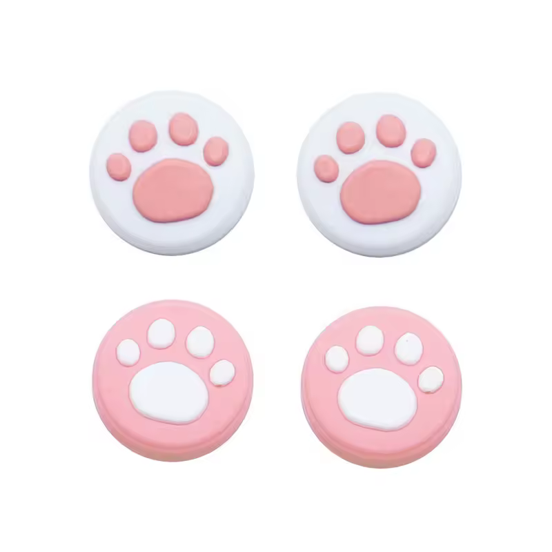 4Pcs Cute Cat Paw Silicone Thumbstick Grips, Universal Joystick Caps for PS5 PS4 Xbox Switch Pro Controller