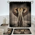 thumbnail image 1 of 4Pcs Cute Elephant Shower Curtain Sets with Bath Rug U Shape Mat and Toilet Lid Cover Grey Animal Butterfly Funny Wildlife Modern Kids Bathroom Decor Curtains Set with 12 Hooks, 1 of 6