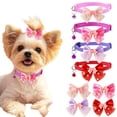 thumbnail image 1 of 4Pcs Cute Girl Dog Collars with Bow Tie, Soft Nylon Adjustable Extra Small Dog Collar for Tiny Puppies, XS Pet Collar for Neck 7.5-12.5 Inch, 1 of 8