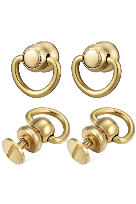 4Pcs D Ring Fasteners In Elegant Design For Various Purse And Bag Applications Made Of Brass For Easy Attachment