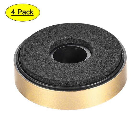 4Pcs D40xH11.35mm Plastic Feet Anti-Vibration Base Pad Stand for Speaker Guitar Amplifier HiFi Gold Tone