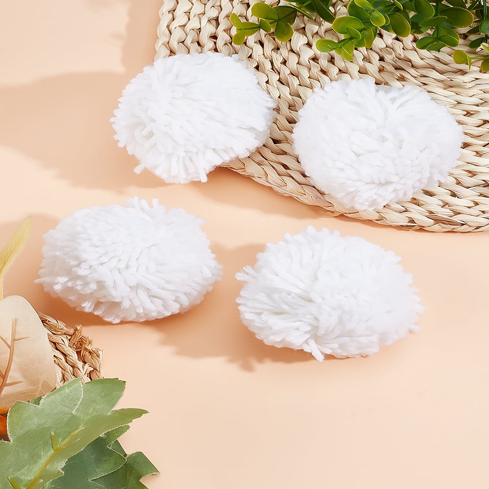 4Pcs DIY Craft Polyester Pom Pom Ball Round White 80mm