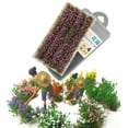 thumbnail image 1 of 4Pcs DIY Miniature Flower Strips Multicolor Flower Cluster Static Grass Tufts for Train Landscape Railroad Scenery Sand Military Layout Model, 4.25x2.28 in, Purple, 1 of 4
