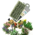 thumbnail image 1 of 4Pcs DIY Miniature Flower Strips Multicolor Flower Cluster Static Grass Tufts for Train Landscape Railroad Scenery Sand Military Layout Model, 4.25x2.28 in, White, 1 of 4