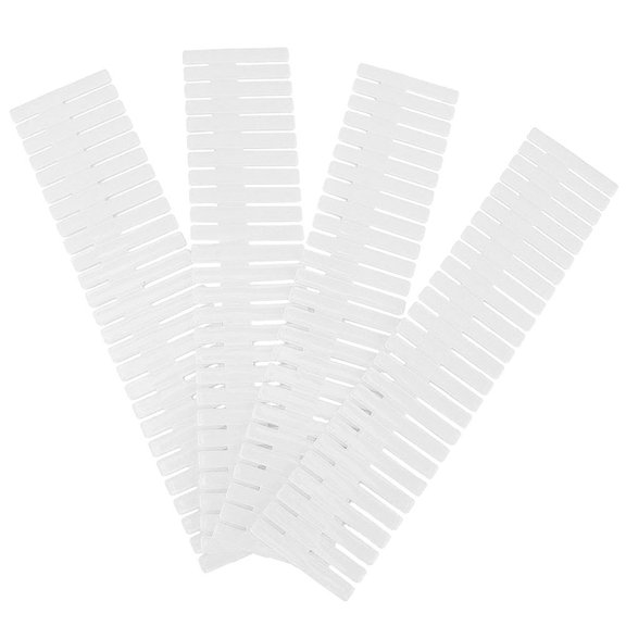 4Pcs DIY Plastic Drawer Organizer Adjustable Drawer Dividers Separators (White Long Type)