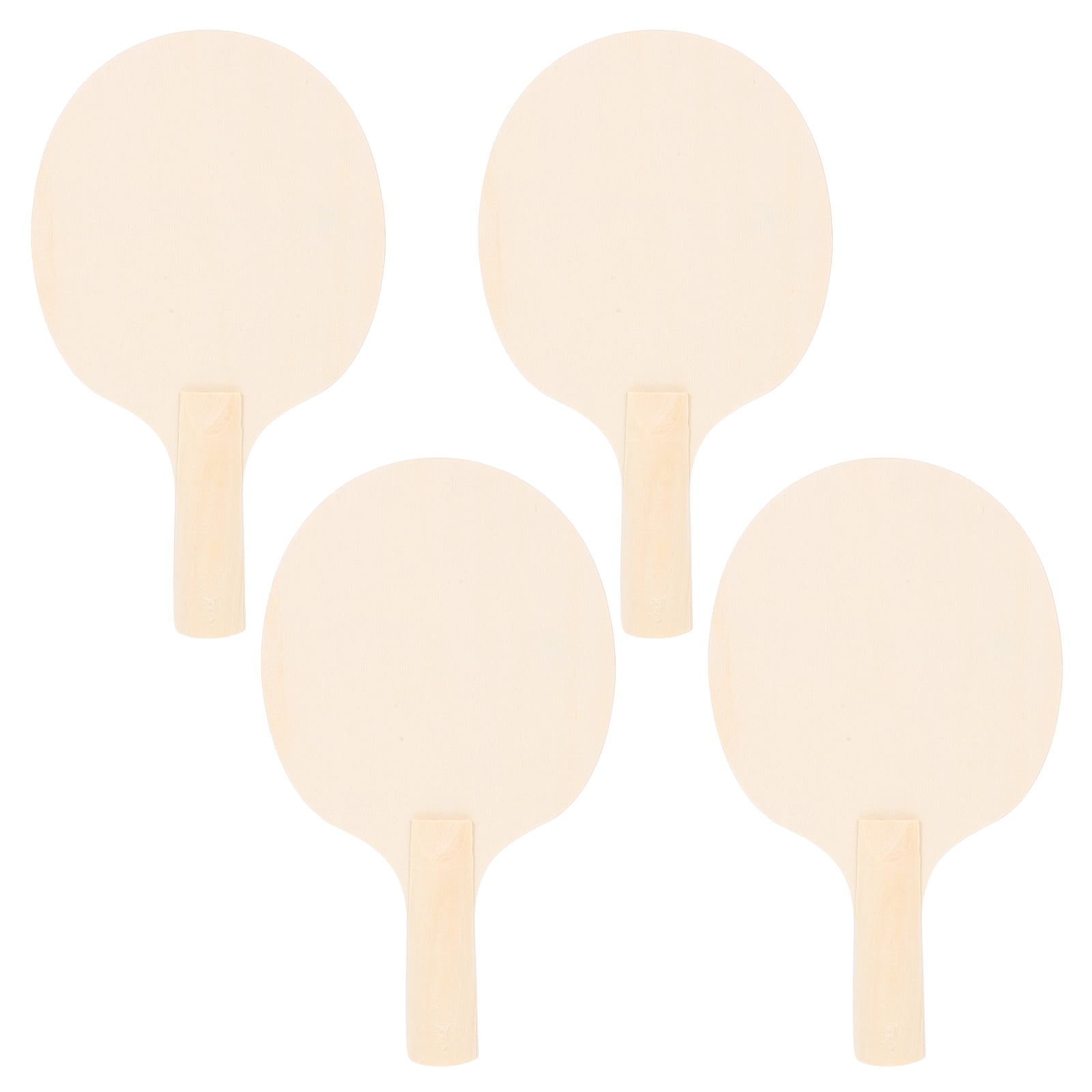 4Pcs DIY Table Tennis Paddle Blanks Unpainted Table Tennis Rackets for ...