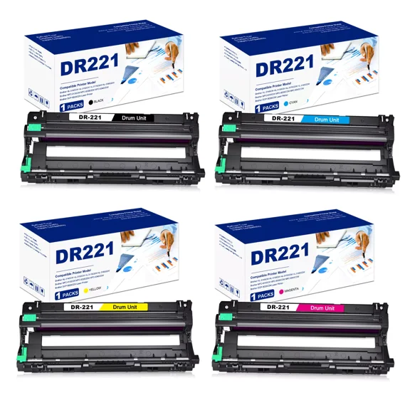 4Pcs DR221 Drum Replacement for Brother MFC-9340CDW 9330CDW HL-3152CDW Printer