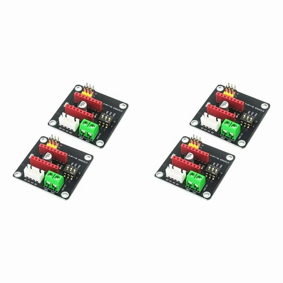 4Pcs DRV8825 A4988 3D Printer 42 Stepper Motor Driver Controller Expansion Module for Arduin R3 Ramps1.4 DC Motor Driver,4 x 42 stepper motor drive expansion board,Black