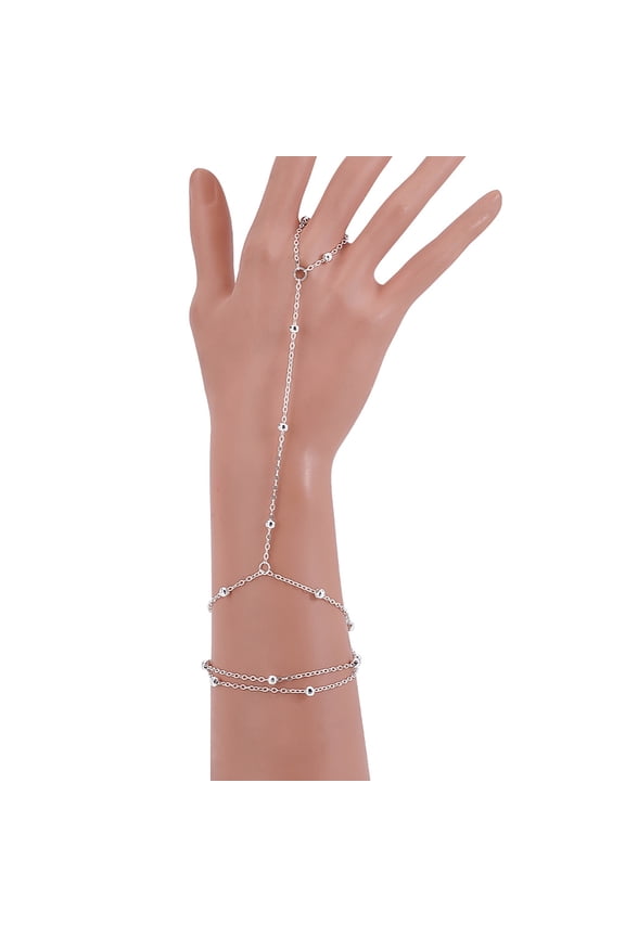 4Pcs Dainty Ring Bracelet Ring Bracelet Adjustable Chain Bracelets with Tiny Rings Hand Chain for Women Jewelry Gift for Birthday