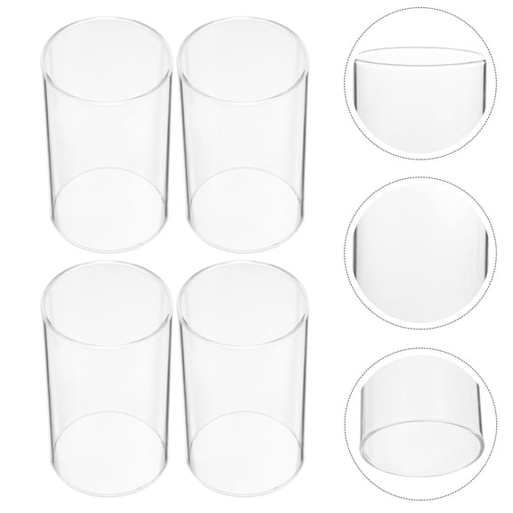 WHAMVOX 4Pcs Clear Glass Candle Shades Transparent Candle Holders Decorative Covers