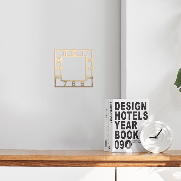 4Pcs Decorative Wall Clocks Square Acrylic Stickers with Arabic Numerals for Modern Living Room Decor