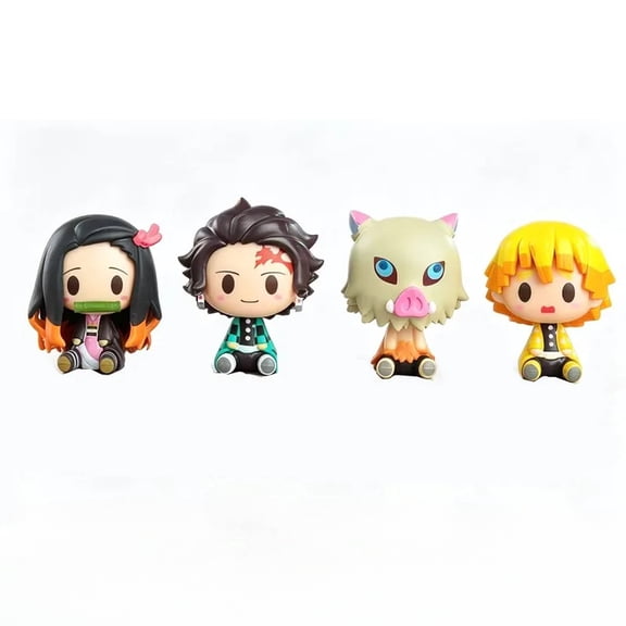 4Pcs Demon Anime Figures PVC Statue Collectible Model Set for 14 Plus