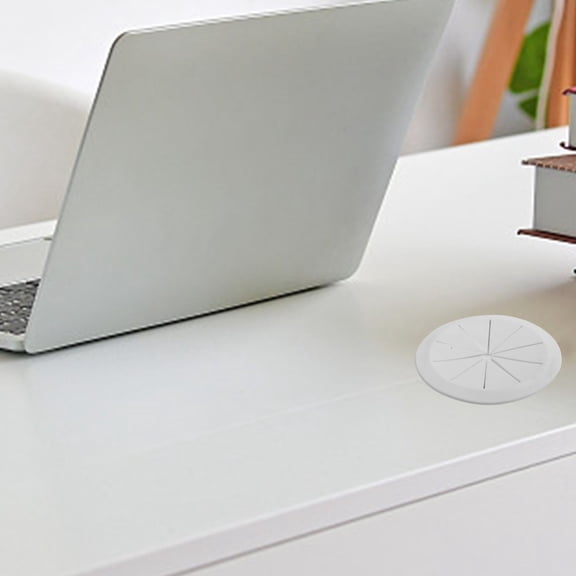 4Pcs Desk Wire Hole Cover Plastic Round Cable Box Computer Desk Table Hole Line Hole Cover Decorative Wire Pass Organizer