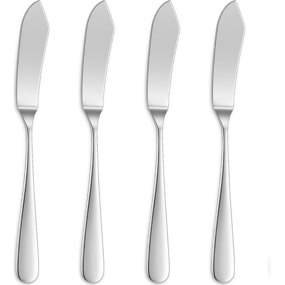 4Pcs Dinner Knives Set,5.7In Stainless Steel Table Knife Set,Mirror Polished,Sharp Knives Bulk,Breakfast Spreads,Butter Applicator for Restaurant,Kitchen