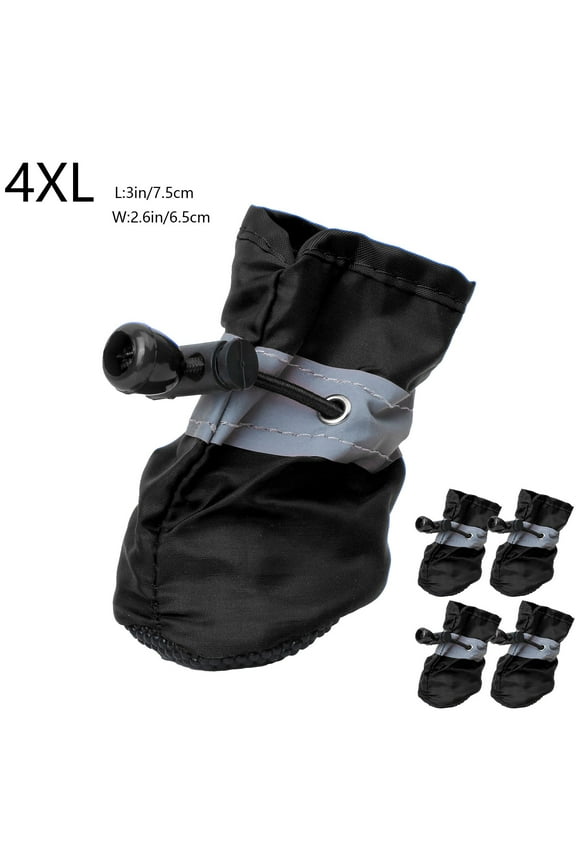 4Pcs Dog Shoes for Hot Pavement Anti-Slip Dog Boots & Paw Protectors for Winter Snowy Day Summer Dog Snow Boots Waterproof Dog Shoes for Small to Large Dogs with Reflective Straps for Hiking