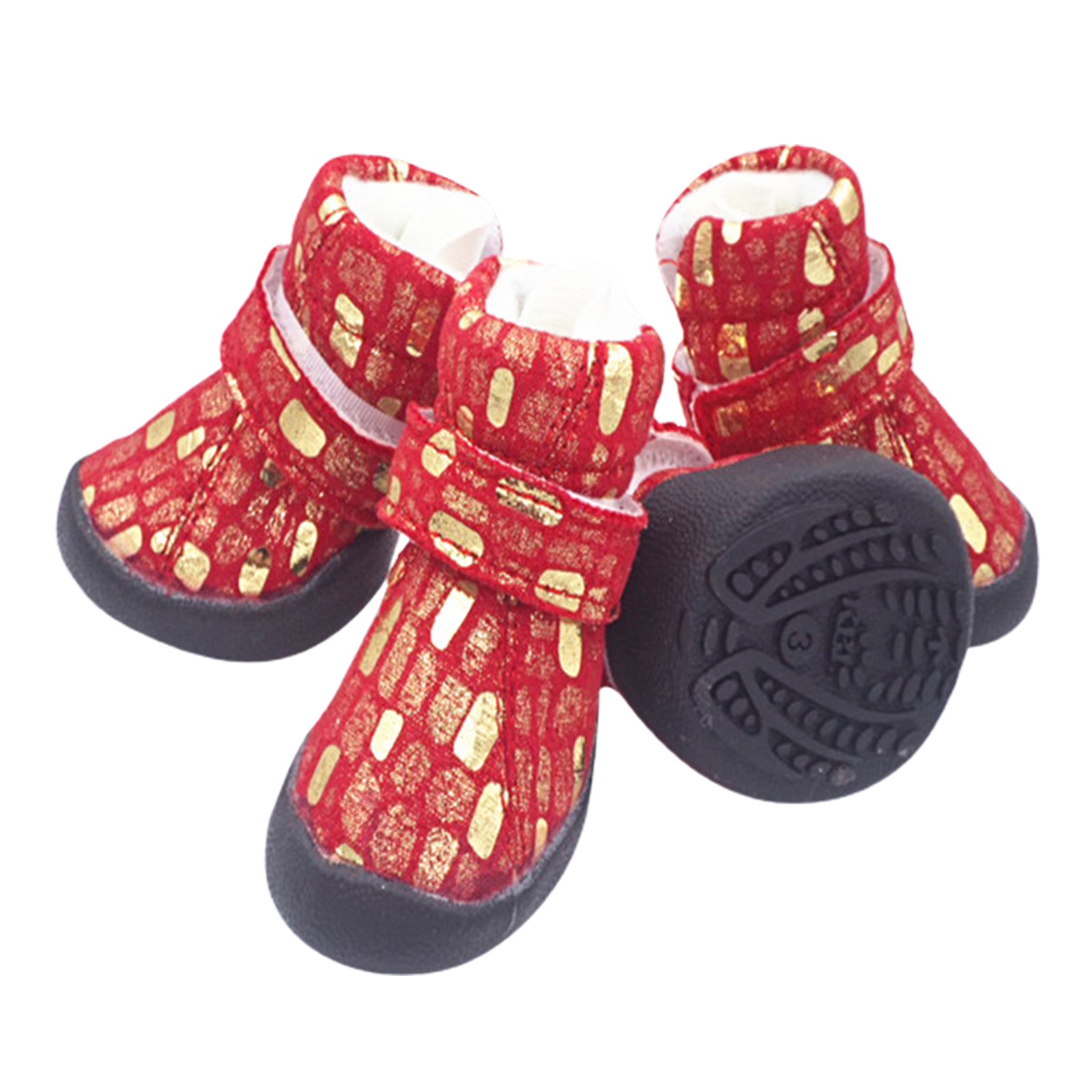 4Pcs Dog Sneakers Stone Pattern Bronzing Design Wearresistant